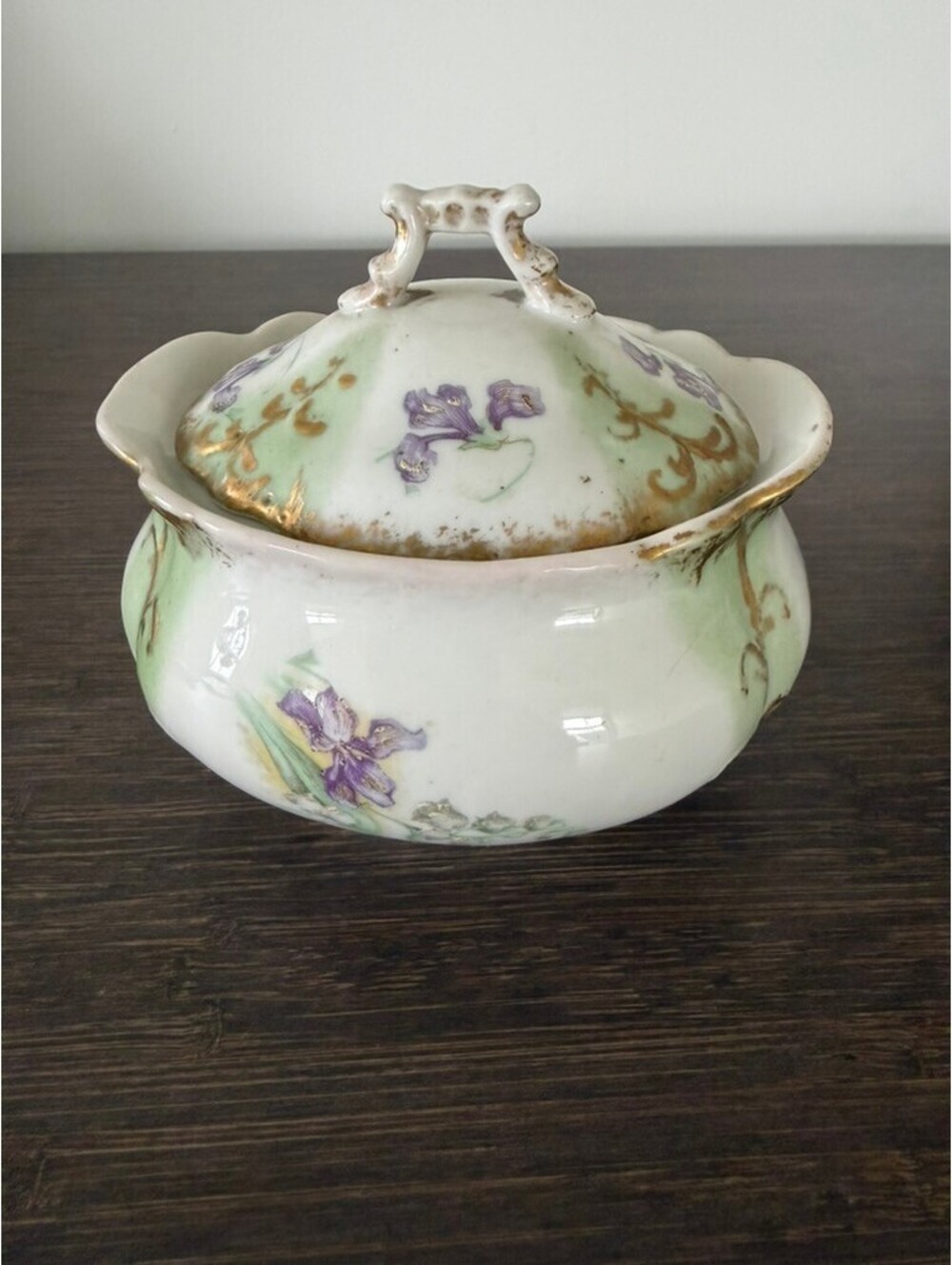 Limoges France Porcelain Lidded Sugar Bowl